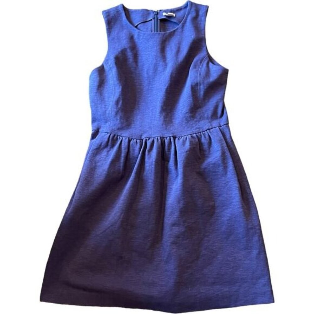 J Crew Daybreak Sleeveless Mini Dress Pockets Crepe Lined Round Neck Zipper